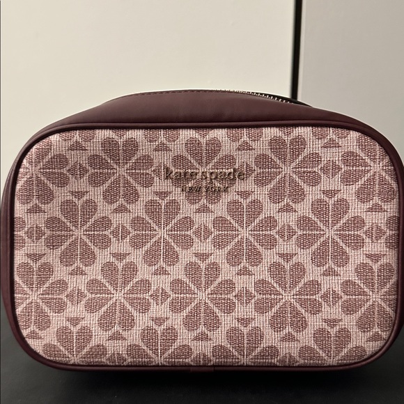 kate spade Handbags - Kate Spade Maroon and Pink Floral Cosmetic Bag